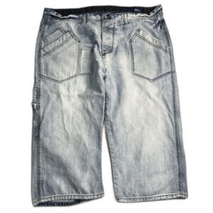 Vintage Sean John Baggy‎ Denim Shorts Mens 42 Blue Jean Logo Hip Hop 30in Y2K